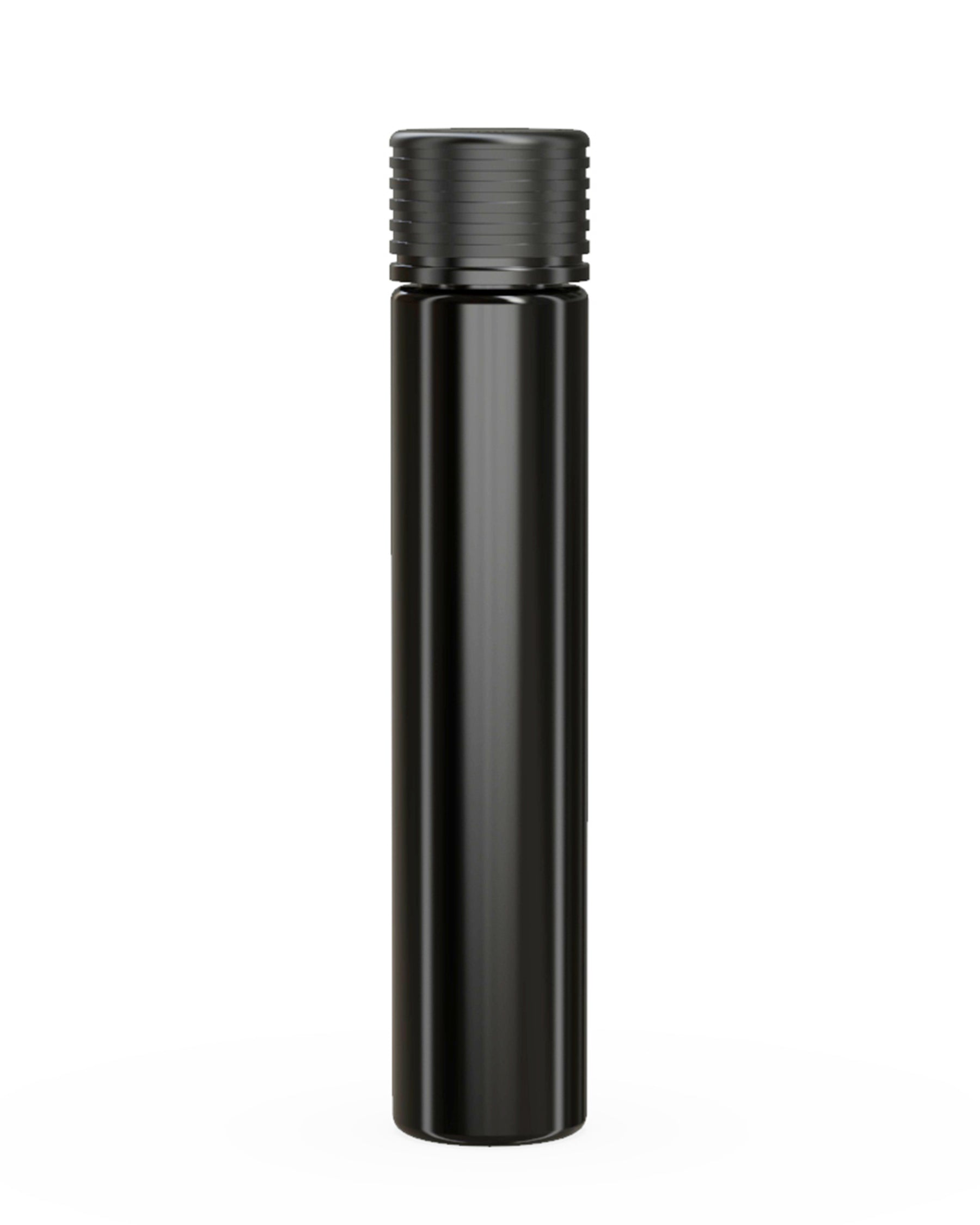 115mm Chubby Gorilla Child Resistant Spiral Black Plastic Pre-Roll Tubes w/ Black Cap 200/Box