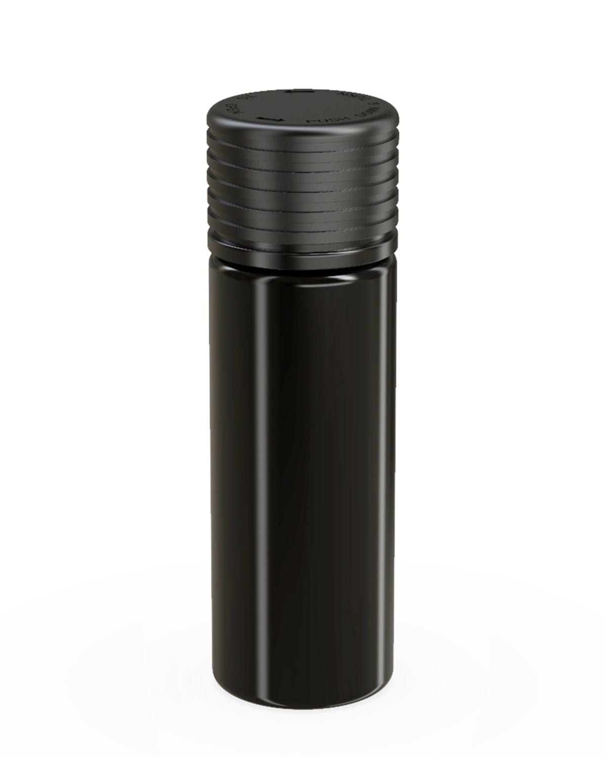 65mm Chubby Gorilla Child Resistant Spiral Black Plastic Pre-Roll Tubes w/ Black Cap 400/Box