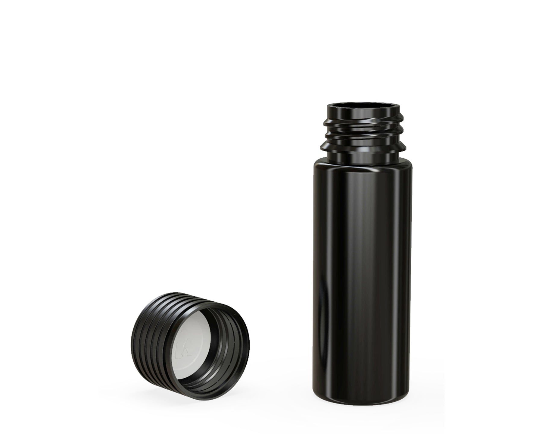 65mm Chubby Gorilla Child Resistant Spiral Black Plastic Pre-Roll Tubes w/ Black Cap 400/Box