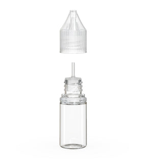 10mL Chubby Gorilla Clear Child Resistant PET Unicorn Dropper Bottles w/ Clear Closure 2000/Box - 2