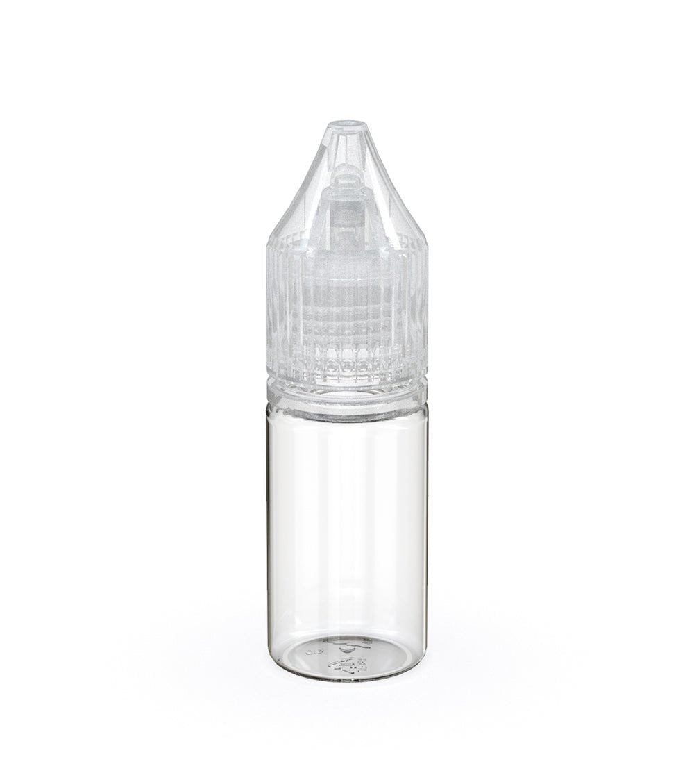 10mL Chubby Gorilla Clear Child Resistant PET Unicorn Dropper Bottles w/ Clear Reducer 2000/Box - 1