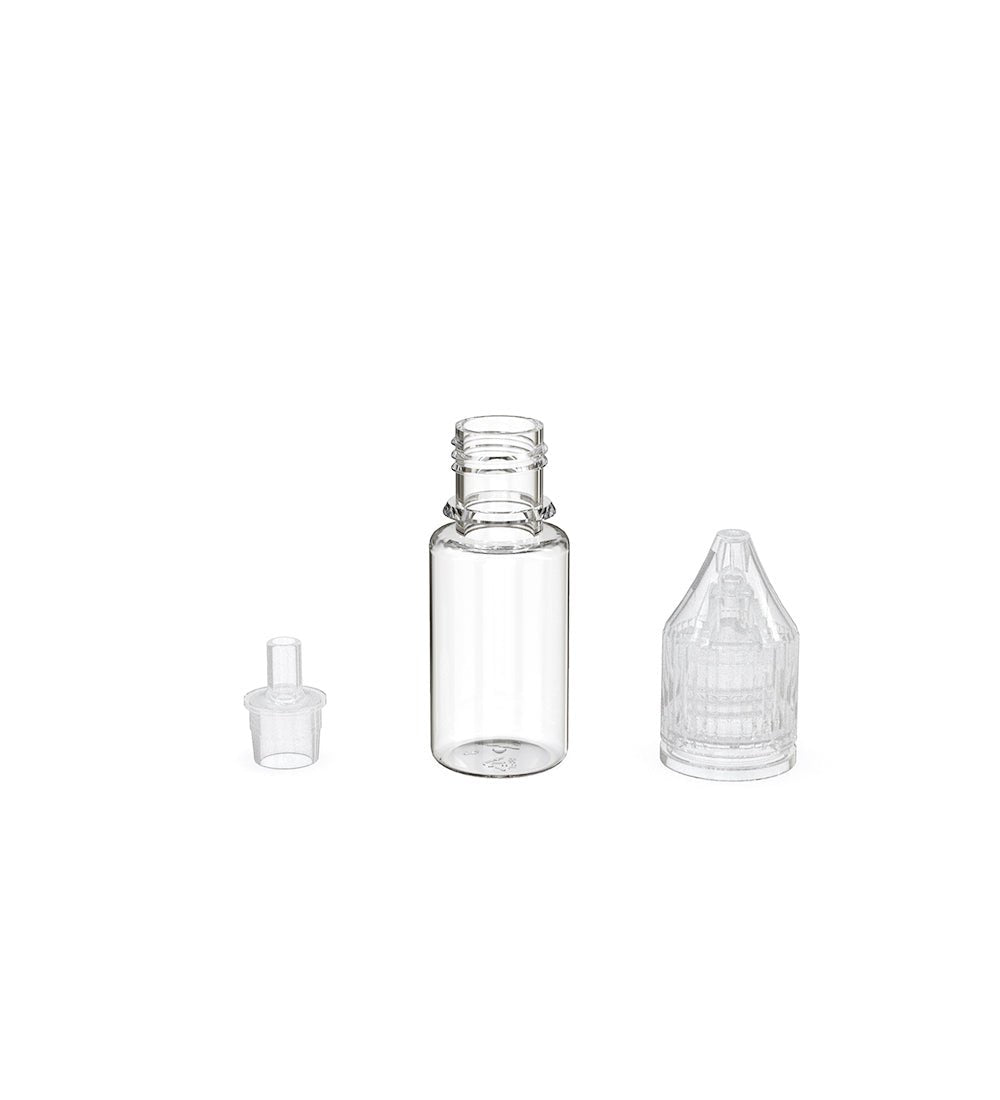 10mL Chubby Gorilla Clear Child Resistant PET Unicorn Dropper Bottles w/ Clear Reducer 2000/Box - 3