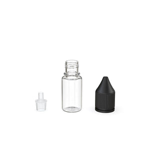 10mL Chubby Gorilla Clear Child Resistant PET Unicorn Dropper Bottles w/ Black Reducer 2000/Box - 3