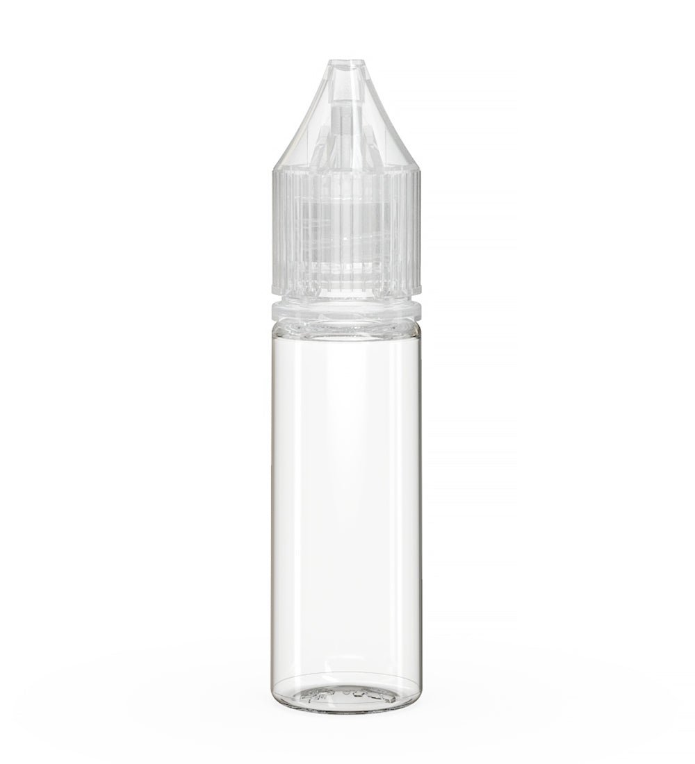 16.5mL Chubby Gorilla Clear Child Resistant PET Unicorn Dropper Bottles w/ Clear Closure 1000/Box - 1