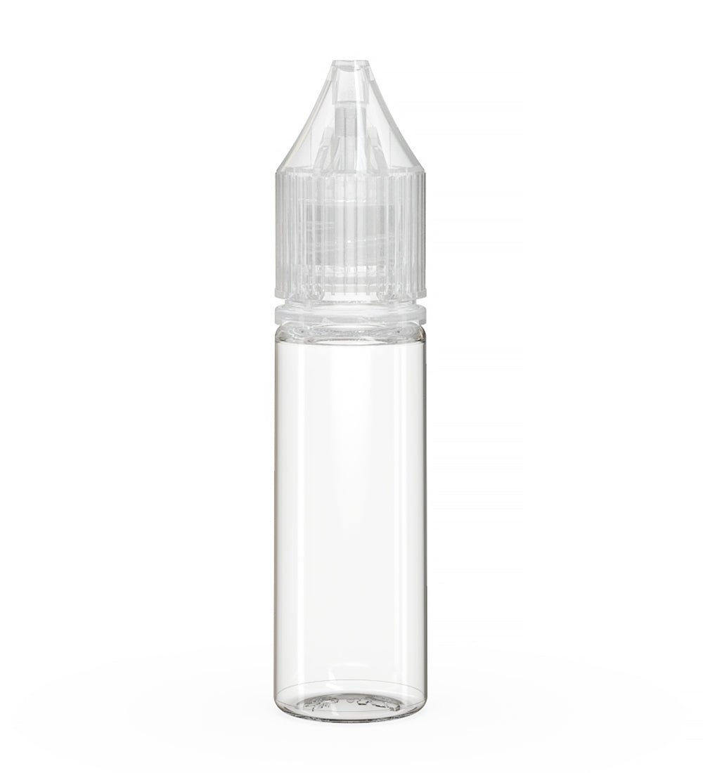 CHUBBY GORILLA Child Resistant Unicorn V3 PET Dropper Bottles Clear | 16.5mL - w/ Clear Lid | Sample