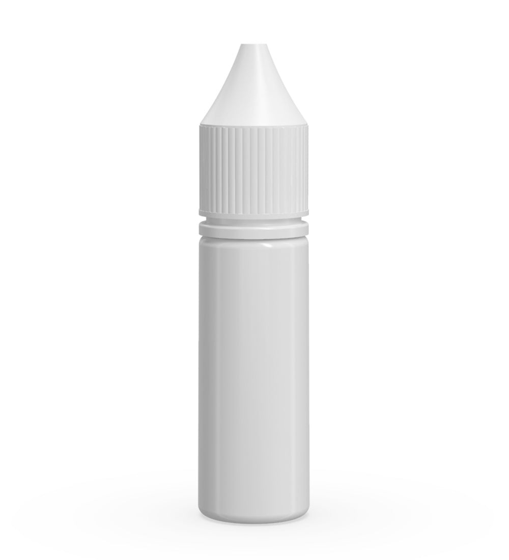 CHUBBY GORILLA Child Resistant Unicorn V3 PET Dropper Bottles White | 16.5mL - w/ White Lid | Sample