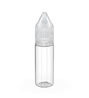 15mL Chubby Gorilla Clear Child Resistant PET Unicorn Dropper Bottles w/ Clear Reducer 2000/Box - 1