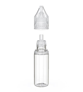 15mL Chubby Gorilla Clear Child Resistant PET Unicorn Dropper Bottles w/ Clear Reducer 2000/Box - 2