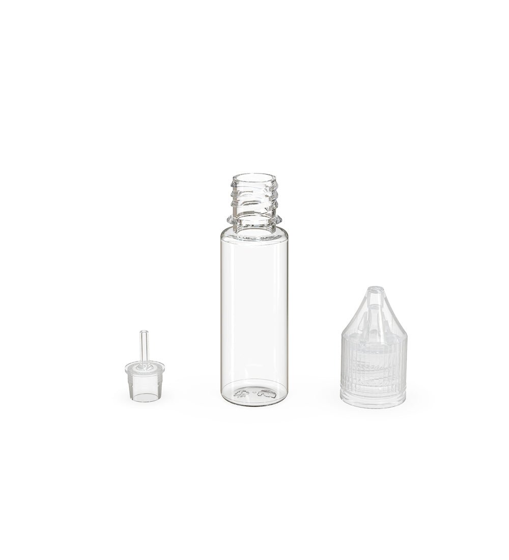 15mL Chubby Gorilla Clear Child Resistant PET Unicorn Dropper Bottles w/ Clear Reducer 2000/Box - 3