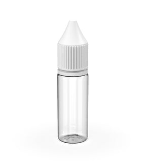 15mL Chubby Gorilla Clear Child Resistant PET Unicorn Dropper Bottles w/ White Reducer 2000/Box - 1