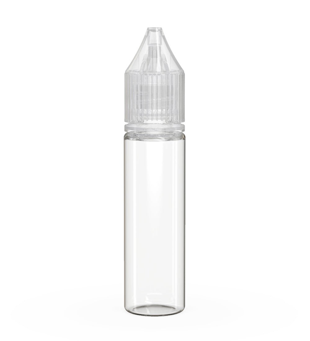 20mL Chubby Gorilla Clear Child Resistant PET Unicorn Dropper Bottles w/ Clear Closure 1000/Box - 1