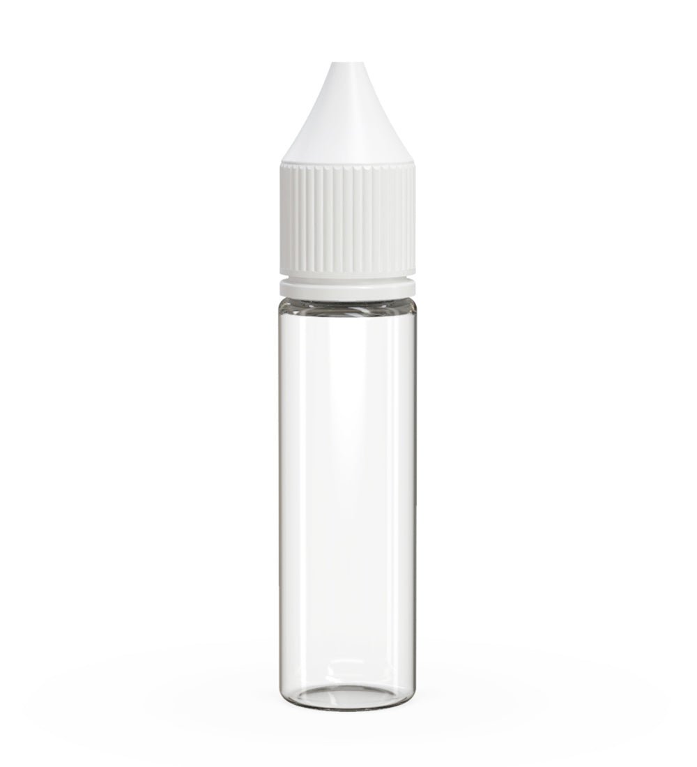 CHUBBY GORILLA Child Resistant Unicorn V3 PET Dropper Bottles Clear | 20mL - w/ White Lid | Sample
