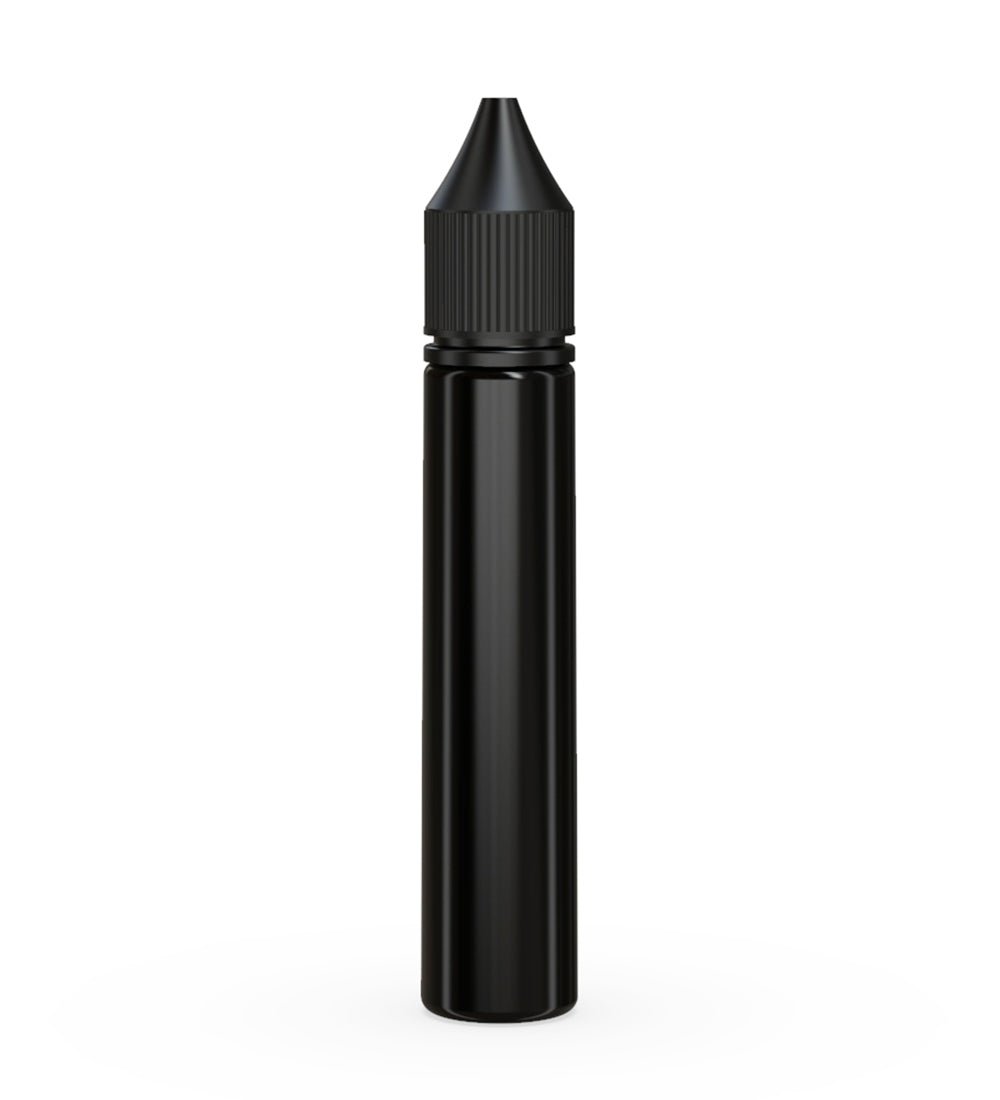 CHUBBY GORILLA Child Resistant Unicorn V3 PET Dropper Bottles Black | 30mL - w/ Black Lid | Sample