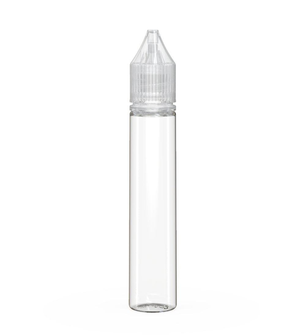 CHUBBY GORILLA Child Resistant Unicorn V3 PET Dropper Bottles Clear | 30mL - w/ White Lid | Sample