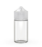 60mL Chubby Gorilla Clear Child Resistant PET Mini Unicorn Dropper Bottles w/ Clear Closure 500/Box - 1