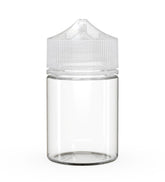 60mL Chubby Gorilla Clear Child Resistant PET Stubby Unicorn Dropper Bottles w/ Clear Closure 500/Box - 1