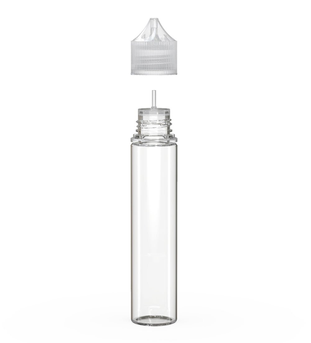 75mL Chubby Gorilla Clear Child Resistant PET Unicorn Dropper Bottles w/ Clear Closure 500/Box - 2