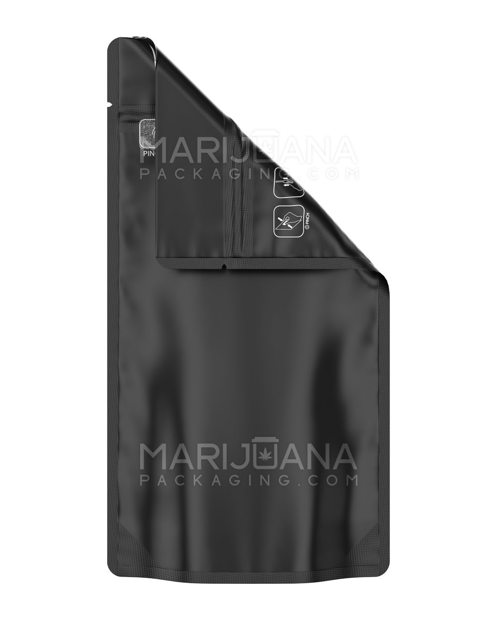 Child Resistant & Tamper Evident Pinch N Slide 3.0 Matte Black PCR Mylar Bags | 5in x 8.8in - 14g | Sample