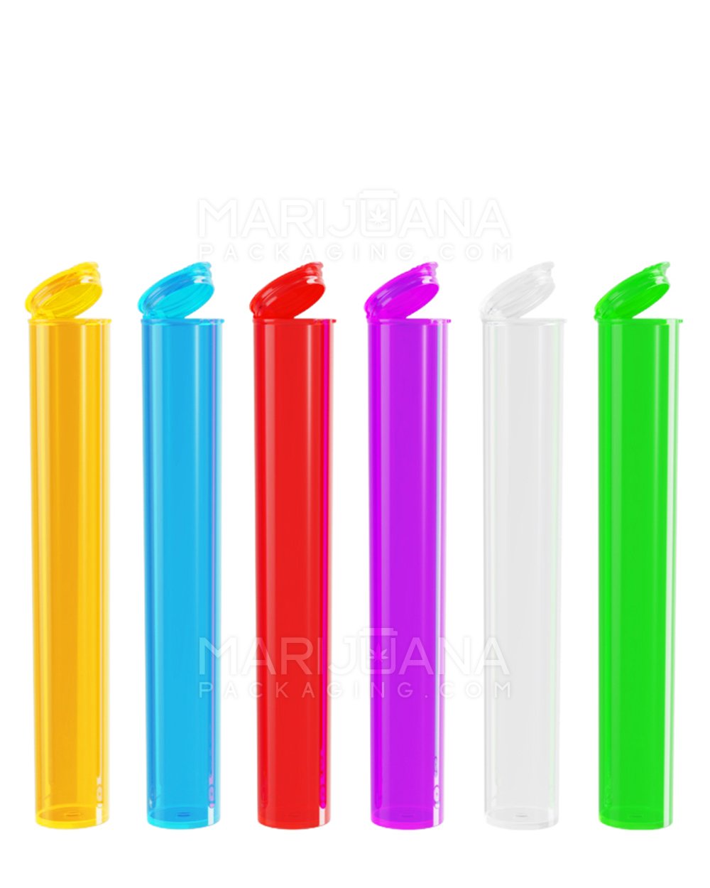 King Size Pop Top Translucent Plastic Pre-Roll Tubes | 116mm - Assorted | Sample
