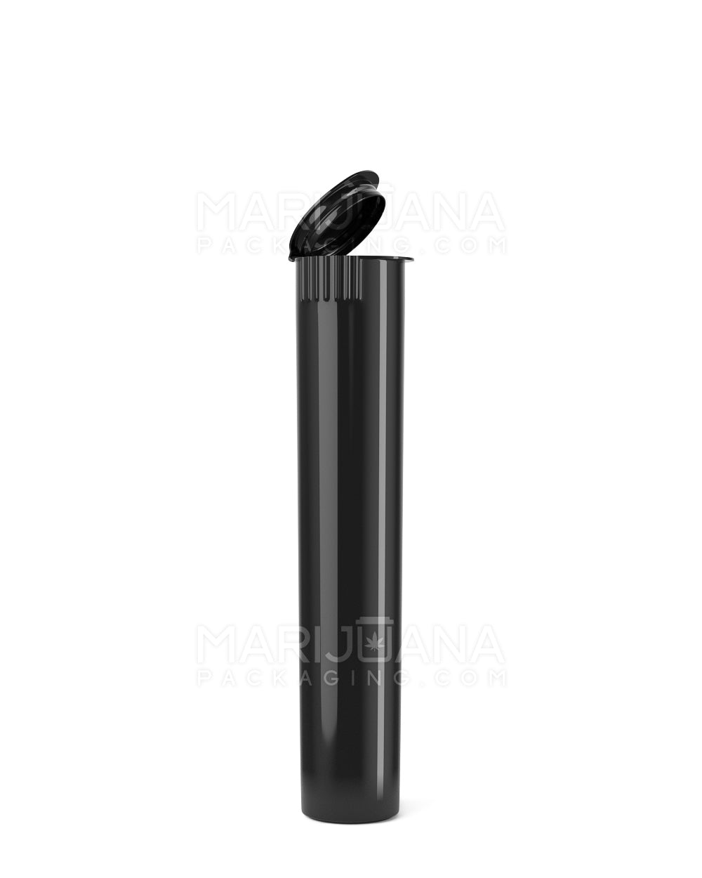 Child Resistant Pop Top Opaque Plastic Pre-Roll PCR Tubes (Open) | 95mm - Black | Sample