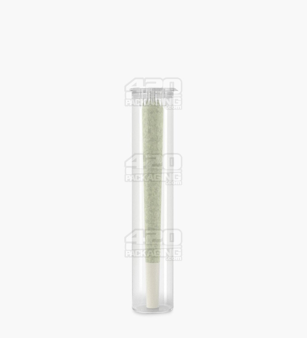 98mm Child Resistant Pop Top Clear Plastic PCR Pre - Roll Tubes 1000/Box - 3