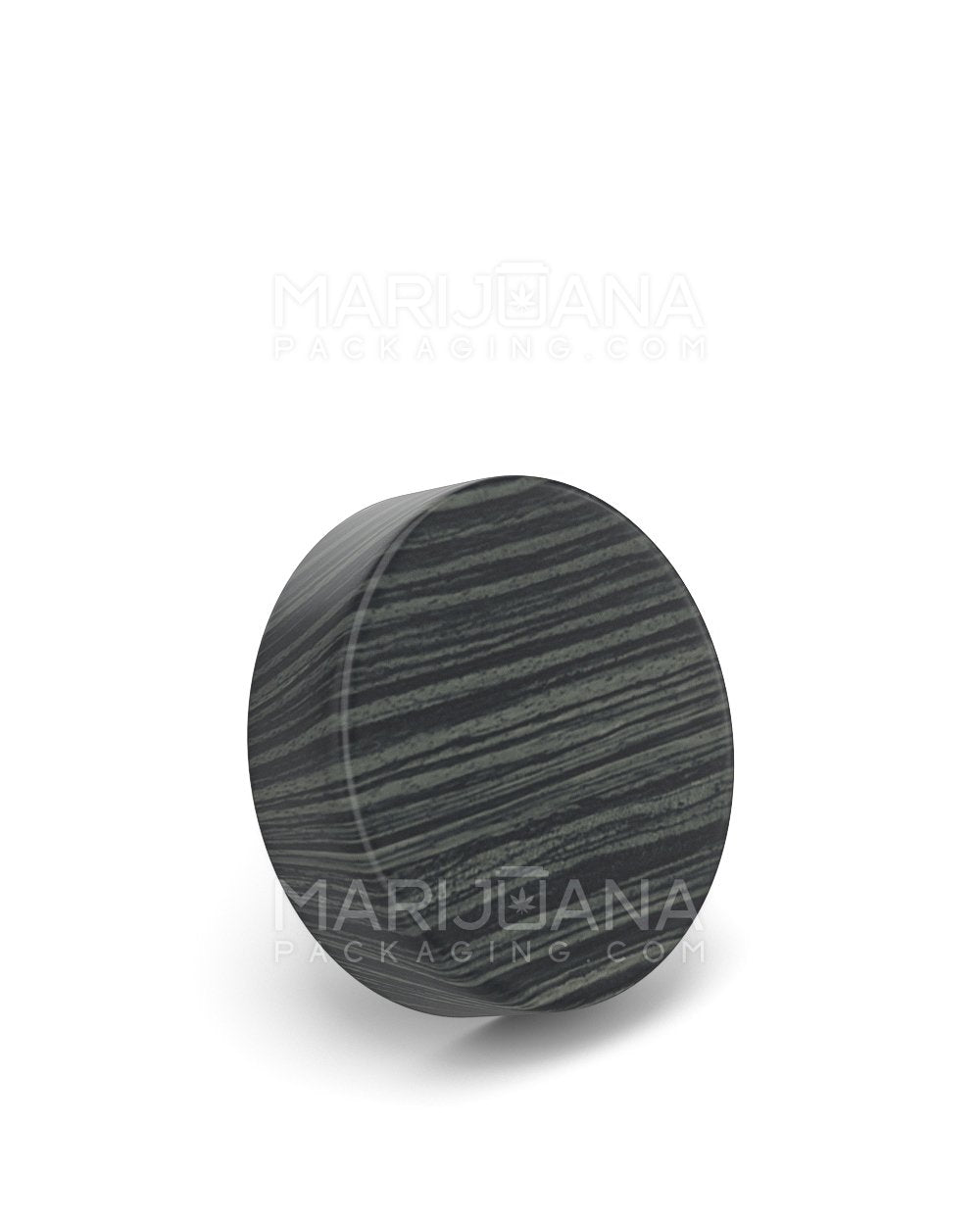 Child Resistant | Smooth Flat Push Down & Turn Plastic Caps w/ Foam Liner | 50mm - Dark Wood | Sample