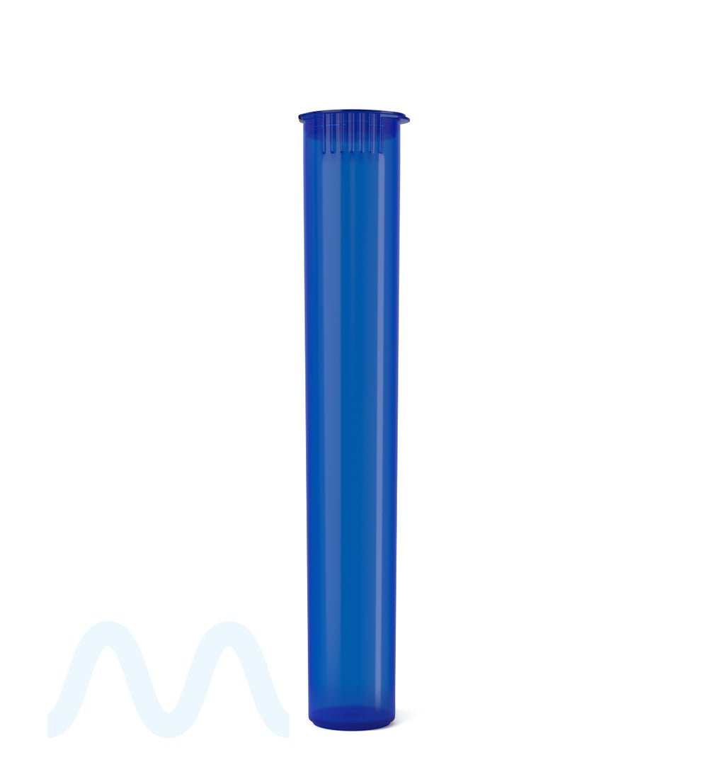 Child Resistant | King Size Pop Top Translucent Plastic Pre - Roll PCR Tubes | 116mm - Blue - 1000 Count - 2