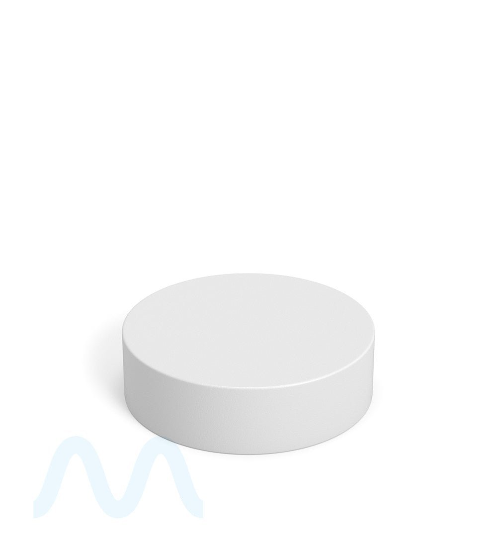Child Resistant Flat Push Down & Turn Plastic PCR Caps w/ Foam Liner | 53mm - Matte White | Sample