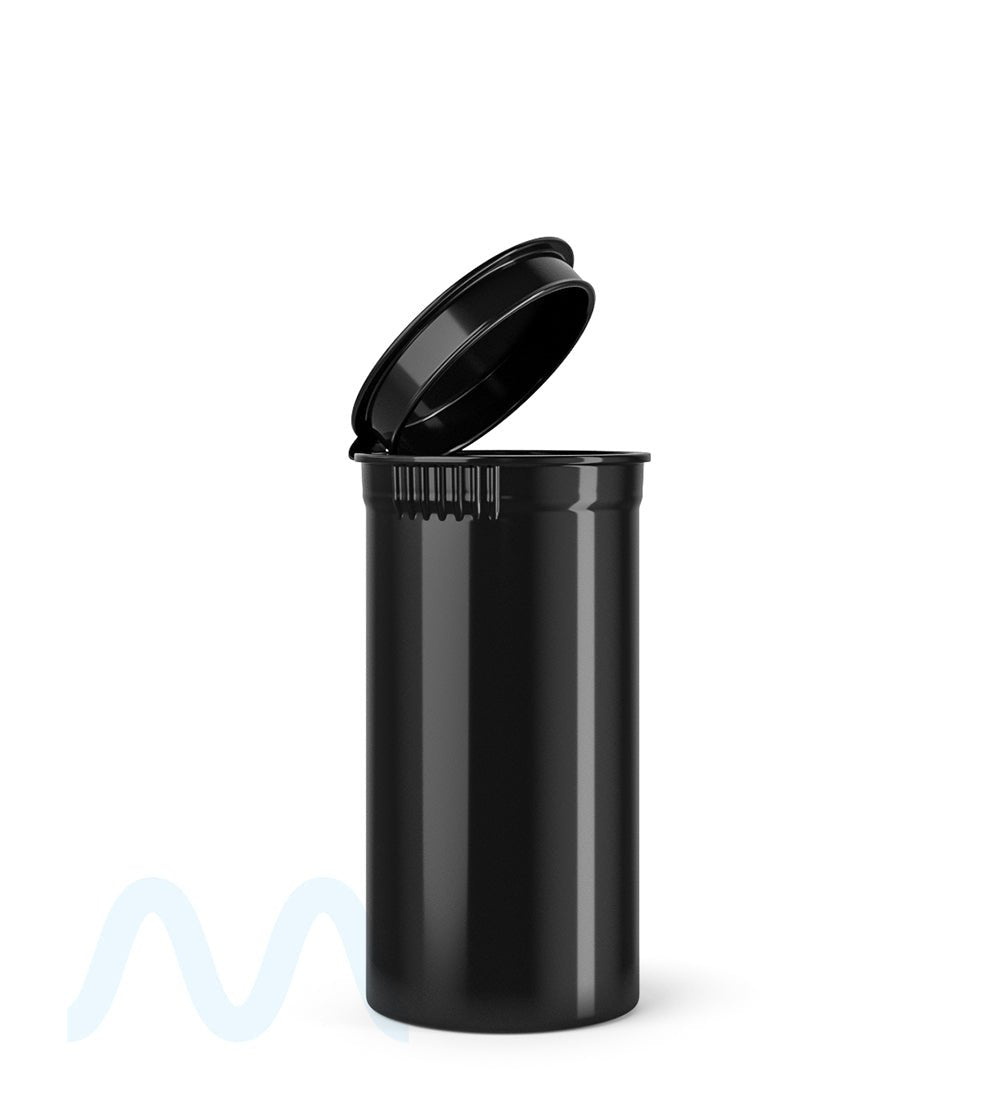 Child Resistant Opaque Black Pop Top PCR Bottles | 13dr - 2g | Sample