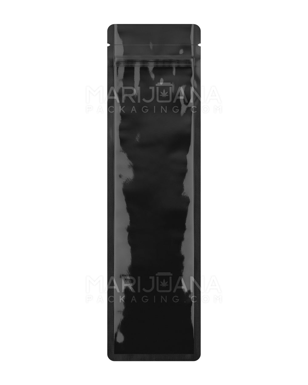 Tamper Evident Glossy Black Mylar Bags for Pre-Roll/Syringe | 2.5in x 9in - 3.5g | Sample