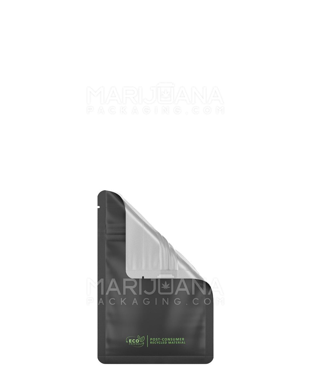 Tamper Evident Glossy Black Vista PCR Mylar Bags (Tear Notch) | 3in x 4.5in - 1g | Sample