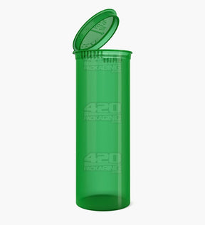 60 Dram Green Child Resistant Transparent Pop Top PCR Bottles - 1