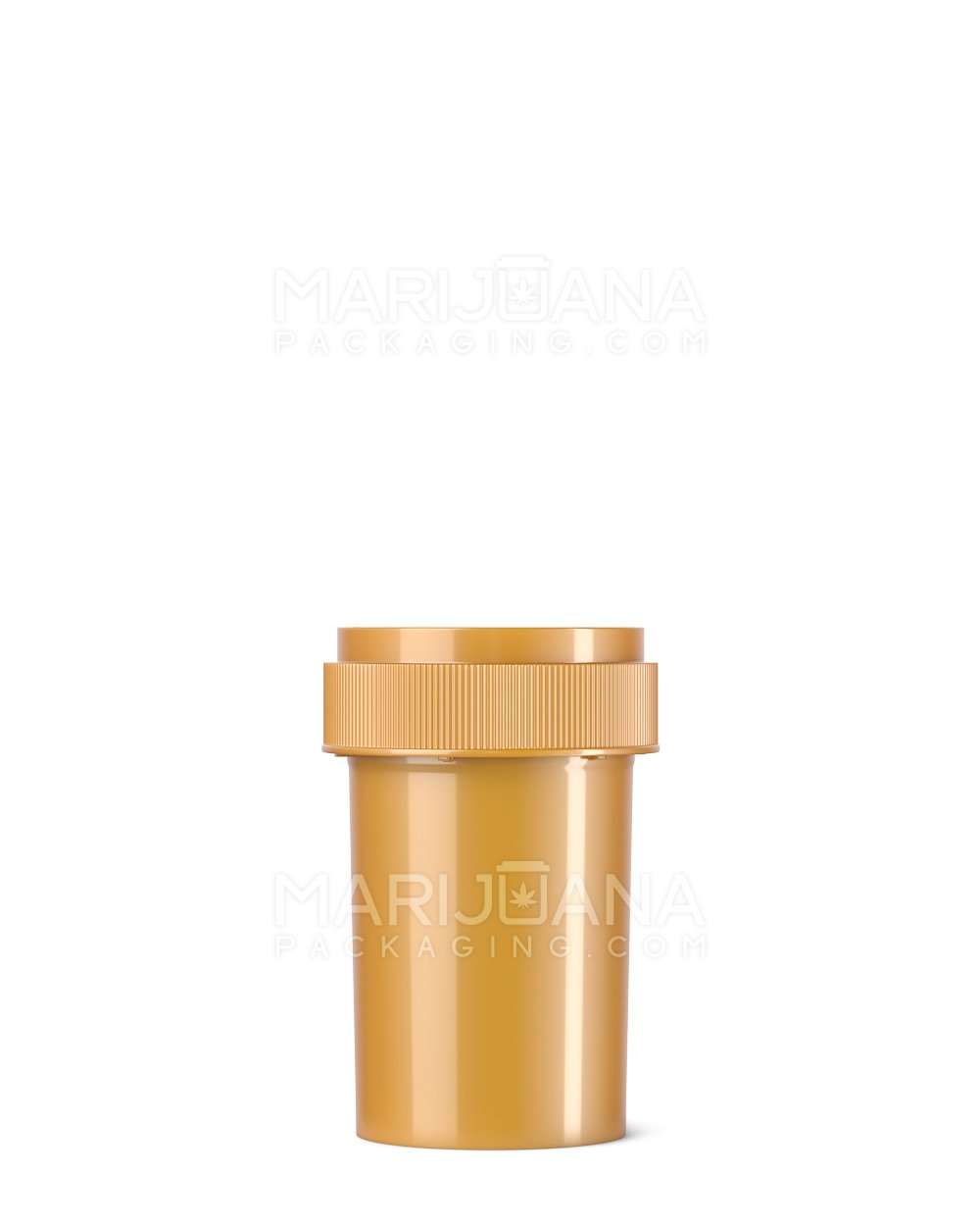 Child Resistant Opaque Gold Blank Cap Reversible Vials | 20dr - 3.5g | Sample