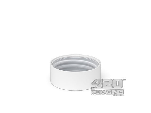 38mm Smooth Push and Turn Child Resistant Plastic PCR Caps With Foil Liner - White - 320/Box - 2