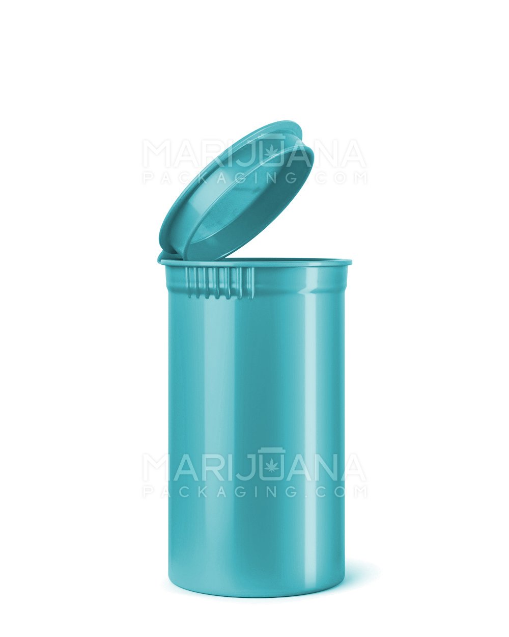 Child Resistant Opaque Aqua Pop Top Bottles | 19dr - 3.5g | Sample