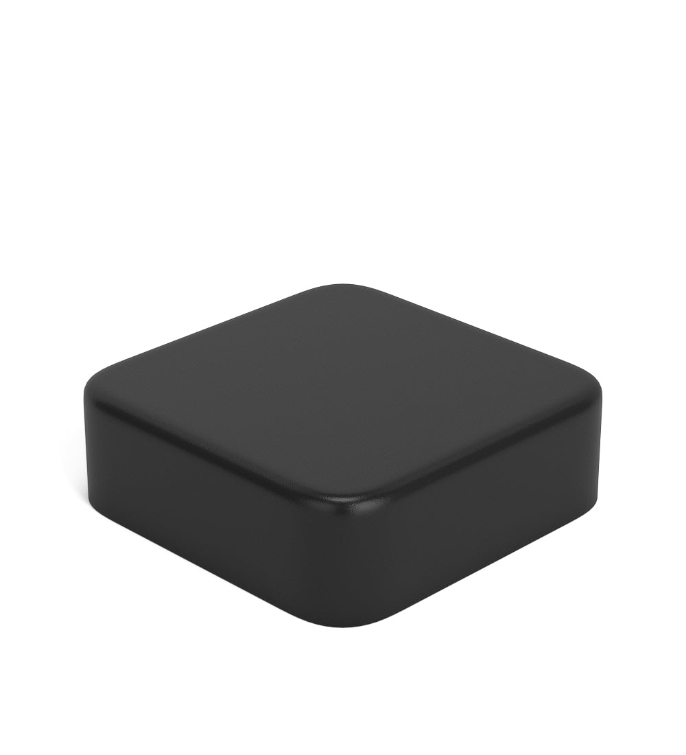 Child Resistant | Square Push Down & Turn Plastic Universal Caps w/ Foam Liner | 50mm - Matte Black - 80 Count
