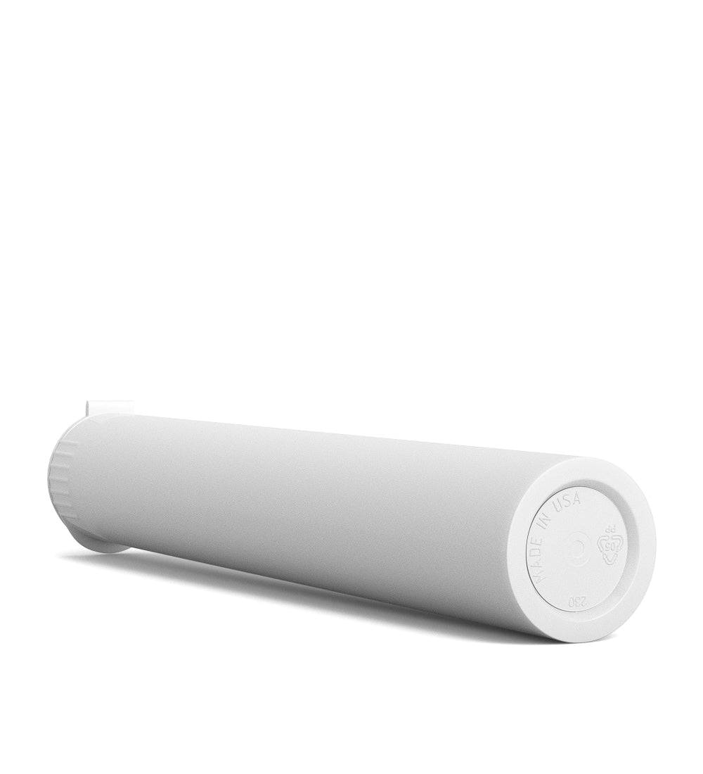 Child Resistant | King Size Pop Top Opaque Plastic USA Pre-Roll Tubes (Open) | 116mm - White - 1000 Count
