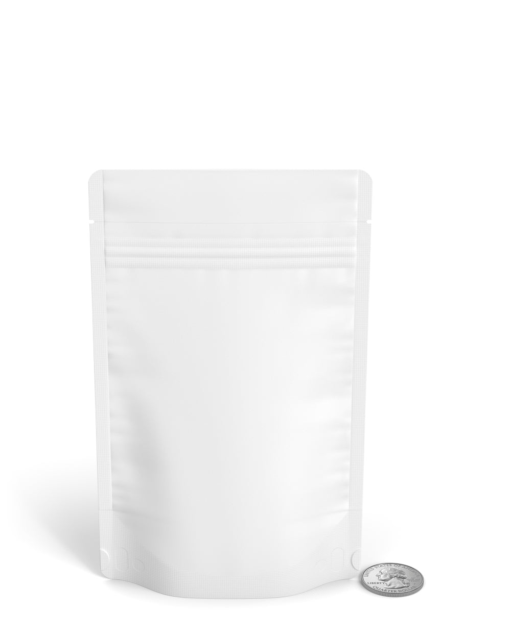 Tamper Evident | Matte White Vista Mylar Bags (Tear Notch) | 4in x 6.5in - 7g - 1000 Count