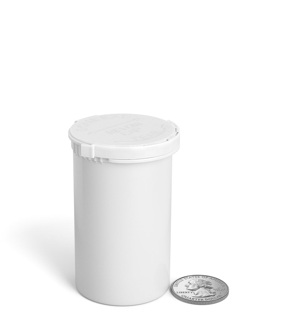 Child Resistant & Tamper Evident | Opaque White Pop Top PCR Bottles | 19dr - 3.5g - 256 Count