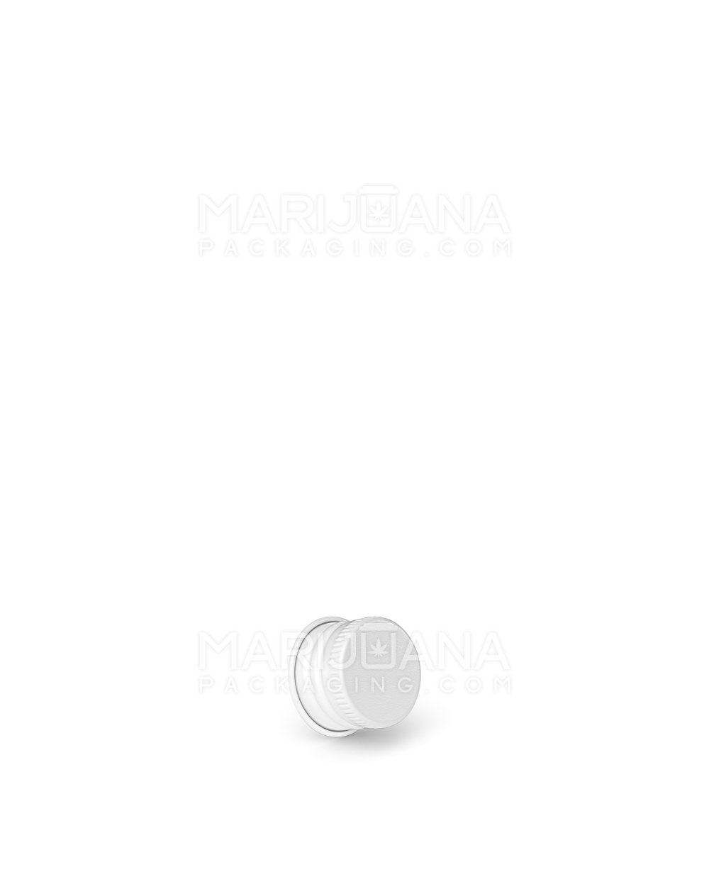 Ribbed Screw Top Metal Caps for Glass Tube | 18mm - Glossy White | Sample