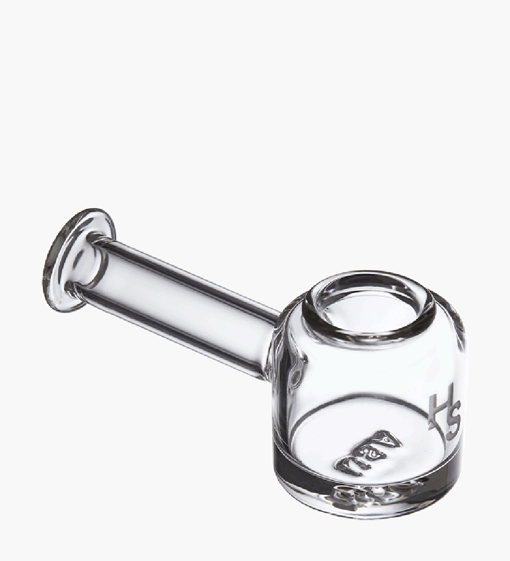 Higher Standards | Heavy Duty Wide Flat Spoon Hand Pipe w/ Thick Base | 5in Long - Glass - Clear - 1