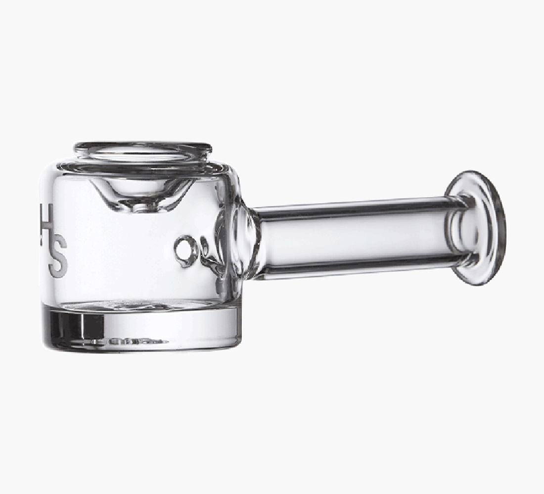 Higher Standards | Heavy Duty Wide Flat Spoon Hand Pipe w/ Thick Base | 5in Long - Glass - Clear - 2