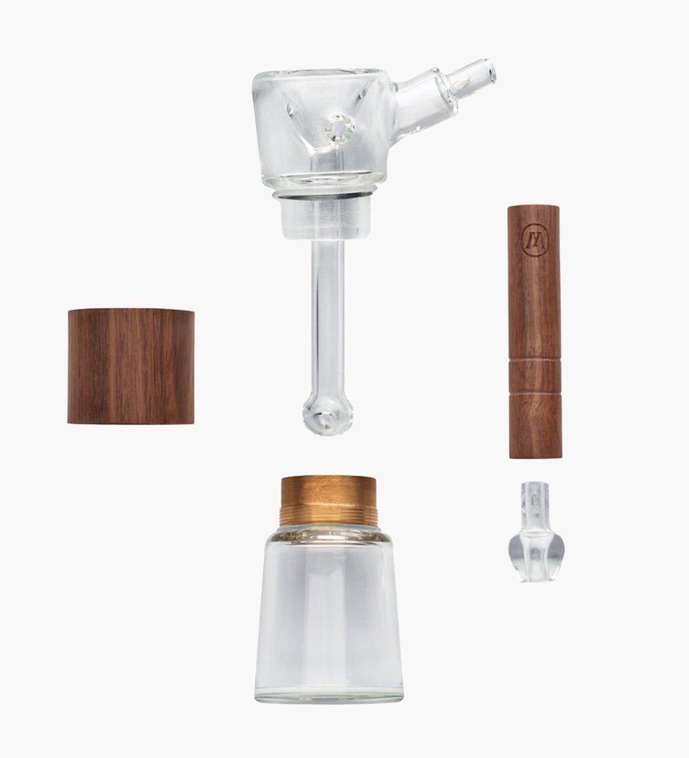 Marley Natural | Hammer Glass Bubbler w/ Thick Base | 5.5in Tall - 14mm Bowl - Black Walnut - 2