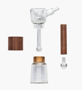 Marley Natural | Hammer Glass Bubbler w/ Thick Base | 5.5in Tall - 14mm Bowl - Black Walnut - 2