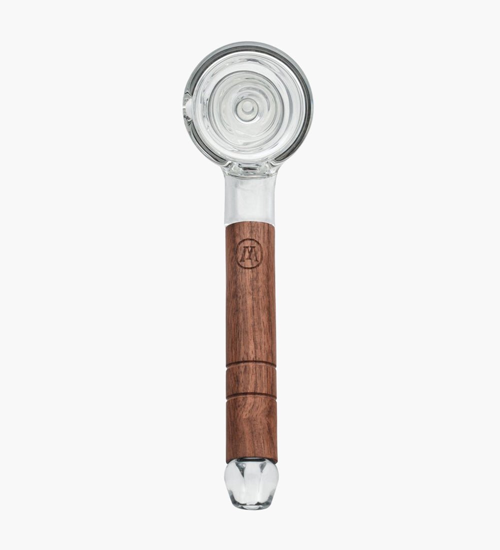 Marley Natural | Hammer Glass Bubbler w/ Thick Base | 5.5in Tall - 14mm Bowl - Black Walnut - 3