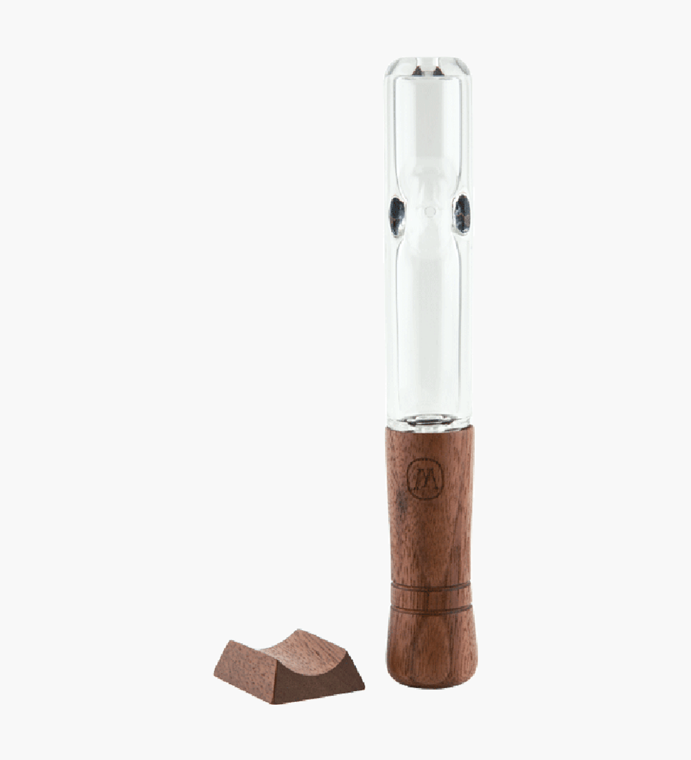 Marley Natural | Glass Taster Chillum Hand Pipe | 4.5in Long - Glass - Black Walnut - 1