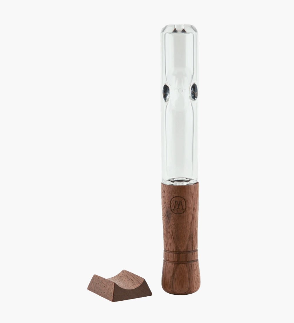 Marley Natural | Steamroller Heat Resistant Hand Pipe | 6.75in Long - Glass - Black Walnut - 1