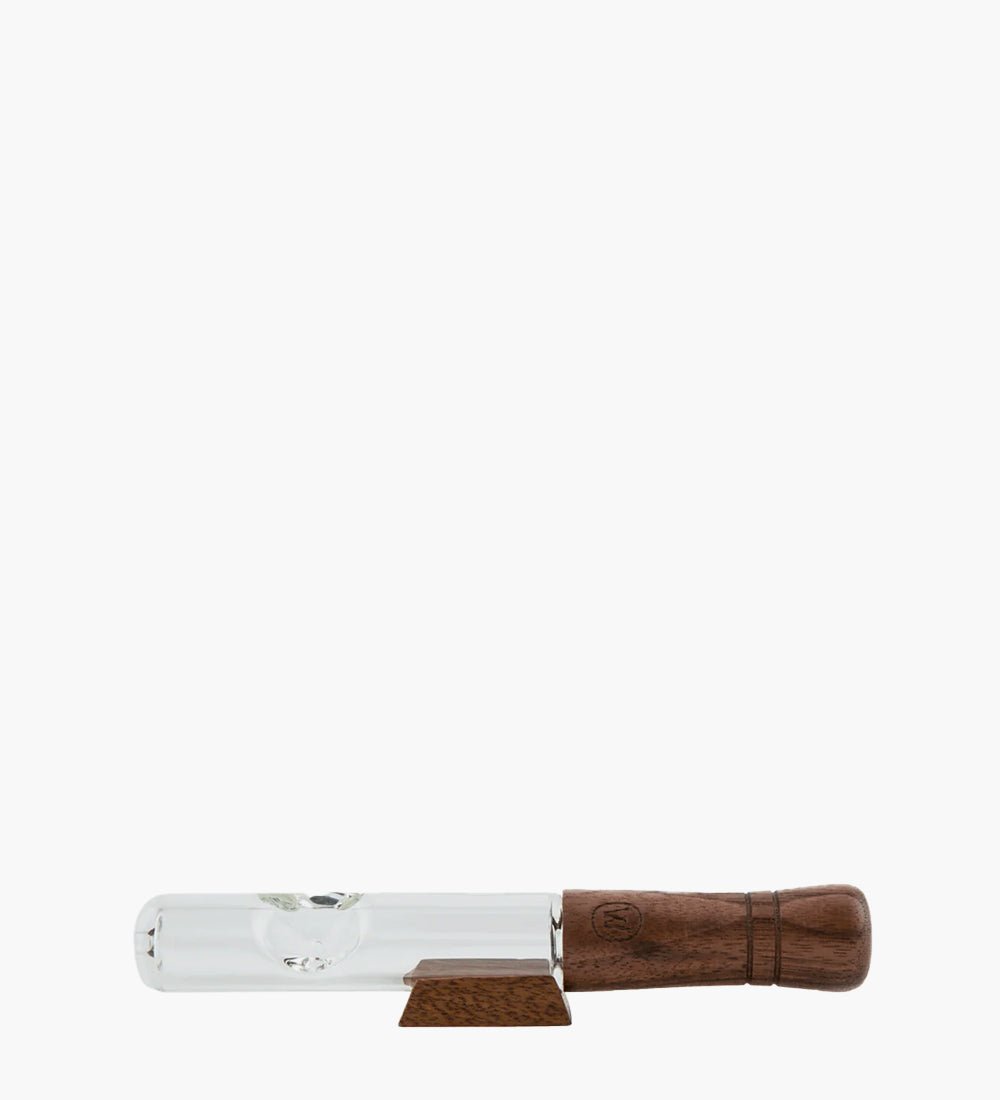 Marley Natural | Steamroller Heat Resistant Hand Pipe | 6.75in Long - Glass - Black Walnut - 2
