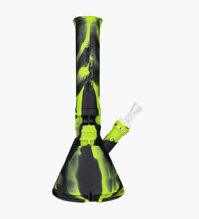 Eyce | Straight Neck Platinum-Cure Silicone Beaker Water Pipe | 12in Tall - 14mm Bowl - Assorted - 11