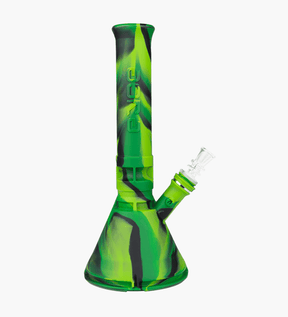 Eyce | Straight Neck Platinum-Cure Silicone Beaker Water Pipe | 12in Tall - 14mm Bowl - Assorted - 12